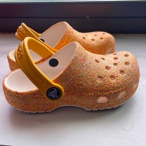 Kids sparkle crocs! Like new!